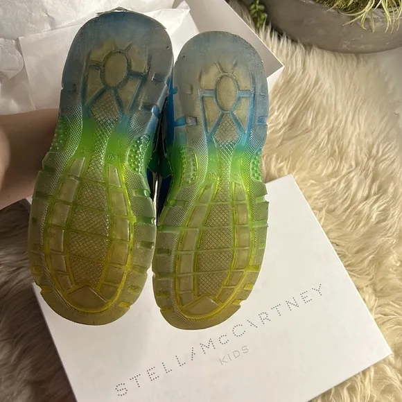 STELLA MCCARTNEY White Logo Velcro Trainers kids size 30 6 years used