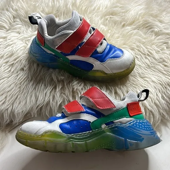 STELLA MCCARTNEY White Logo Velcro Trainers kids size 30 6 years used