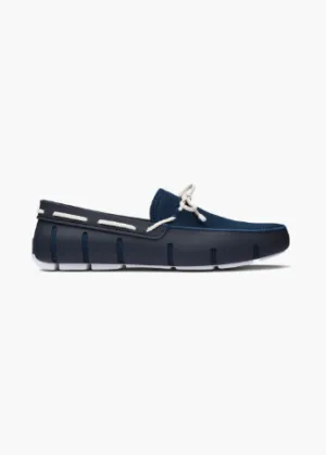 SWIMS Braided Lace Loafer - White/Navy