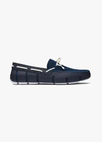 SWIMS Braided Lace Loafer - White/Navy