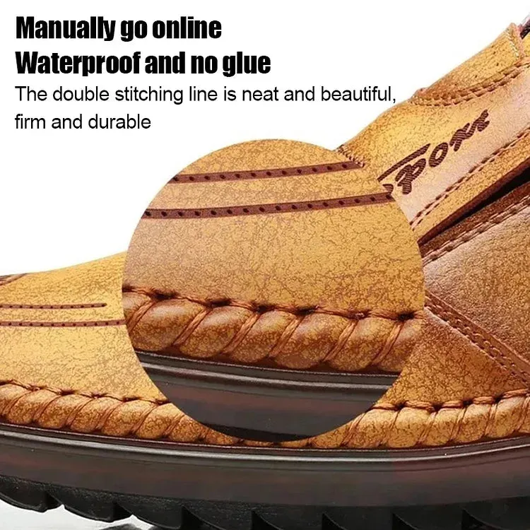 Tan Brown Men's soft sole stitched breathable casual Loafer shoes