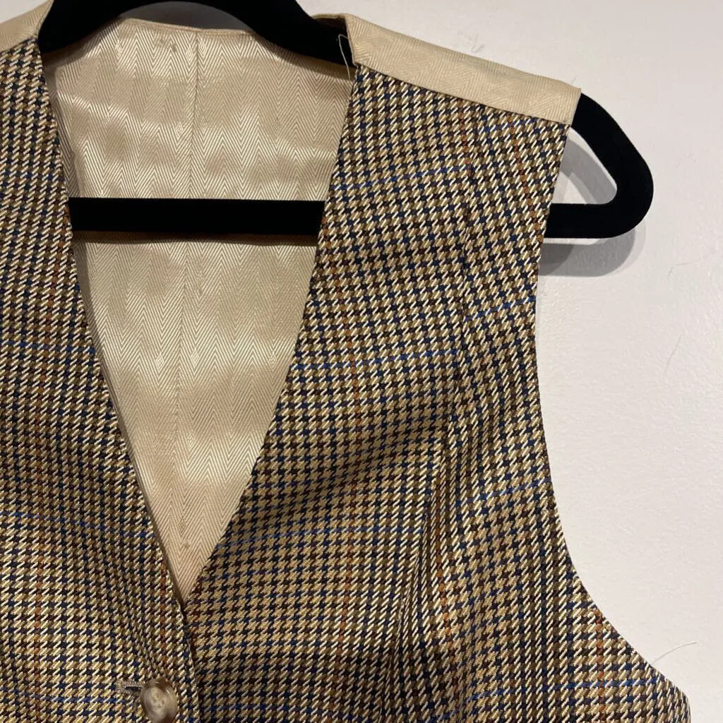 Tan Multi Houndstooth Vest