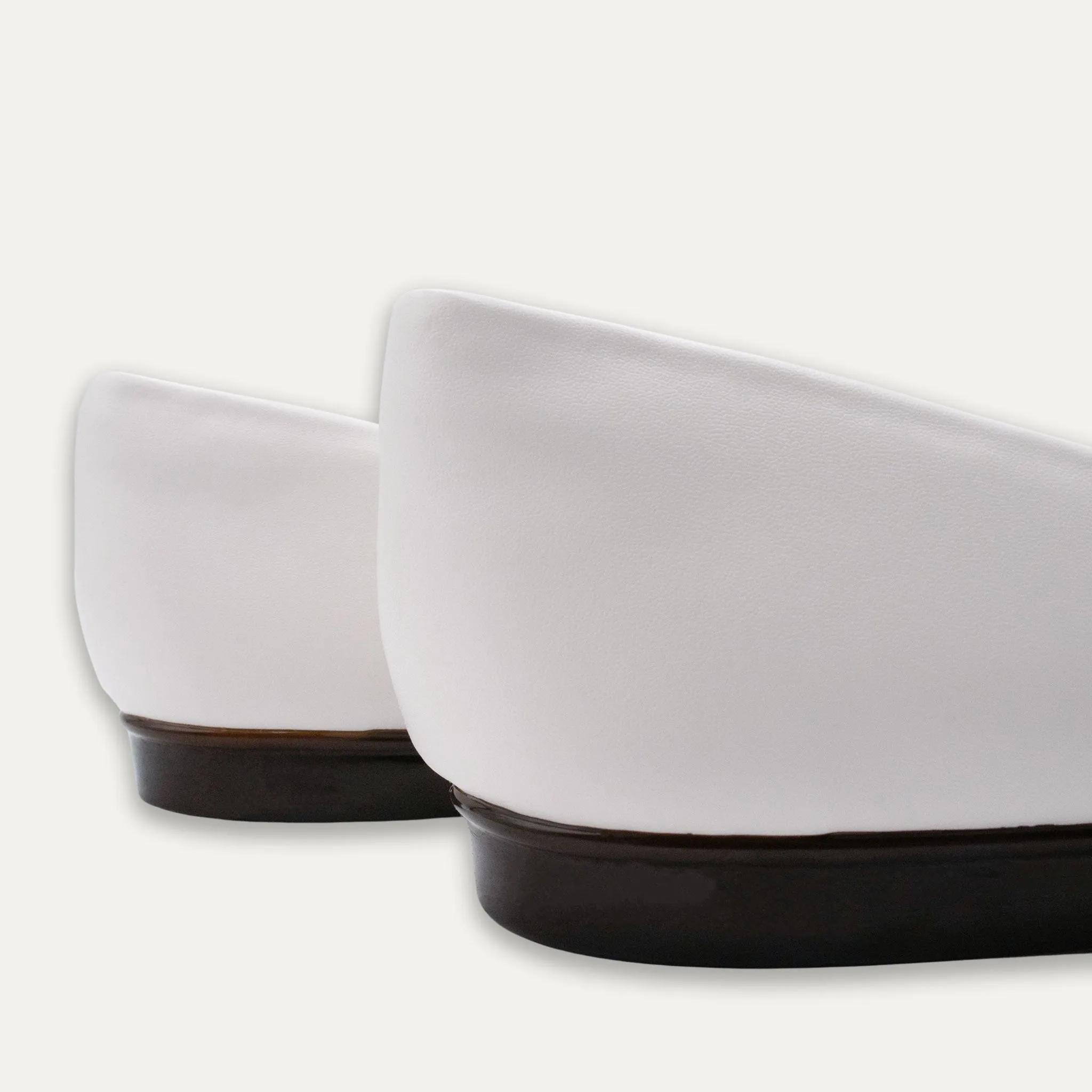 Tatiana White Pointed Toe Flats