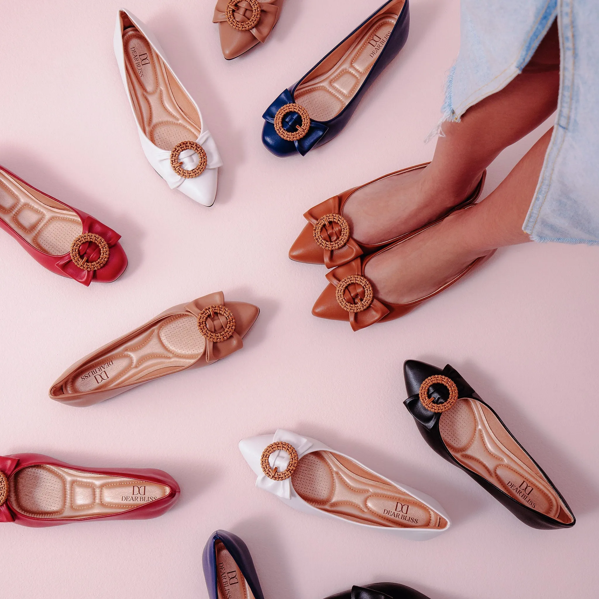 Tatiana White Pointed Toe Flats