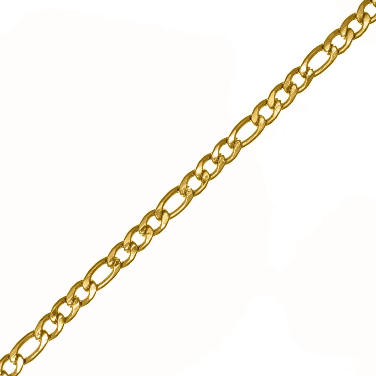Teräksinen figaro ketju rannekoru 17cm  3,5cm (Teräs 316L)