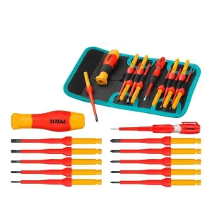 Total 12 Pieces Interchangeable Insulated Screwdriver Set - THKISD1201