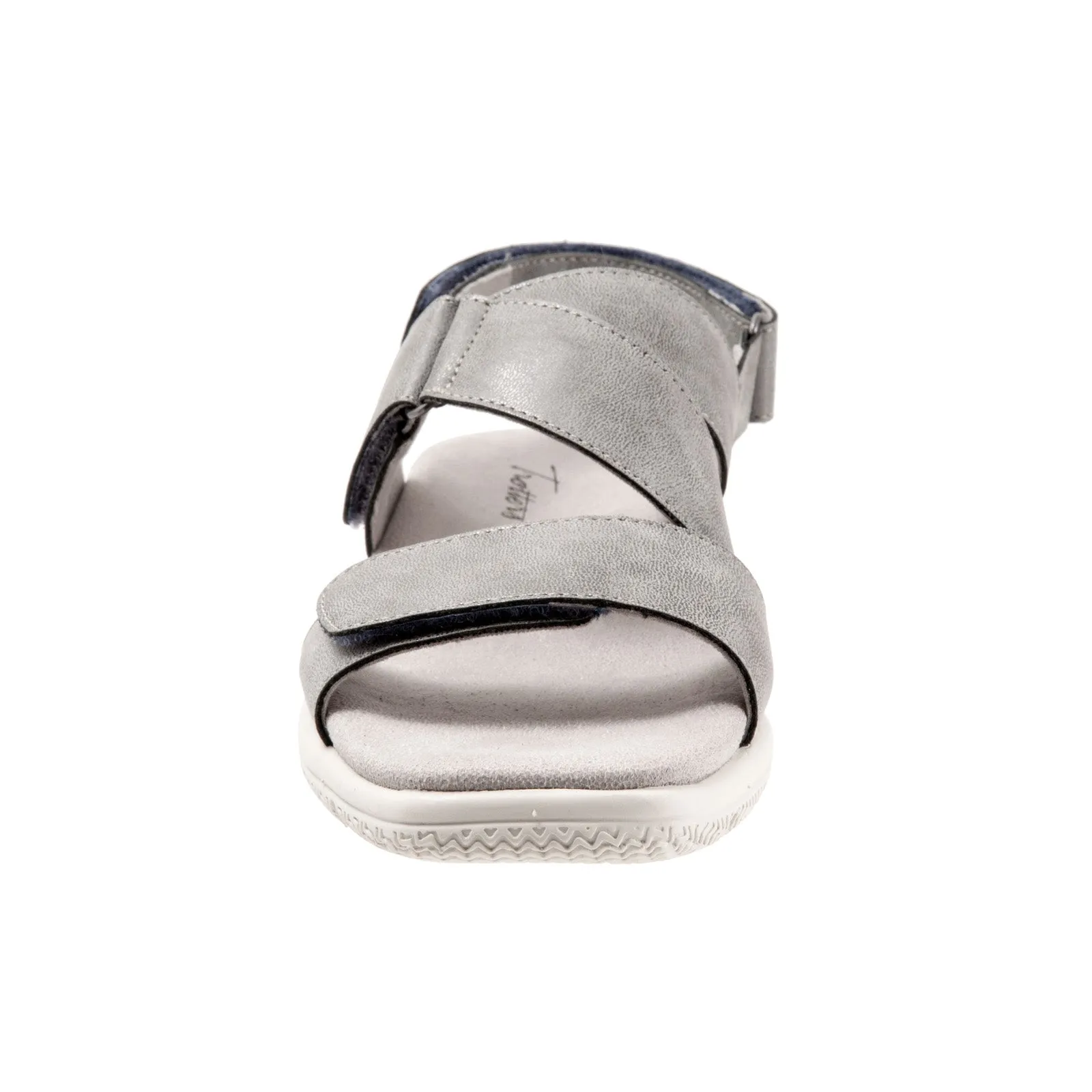 Trotters Tatia T2237-044 Womens Gray Leather Strap Sport Sandals Shoes