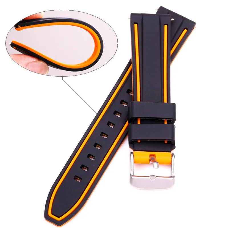 Two-color Silicone Strap Smart Watch Breathable Quick Release