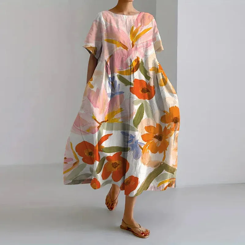 VALENTINA | Summer Floral Dress with Flattering Cut and Freedom of Movement