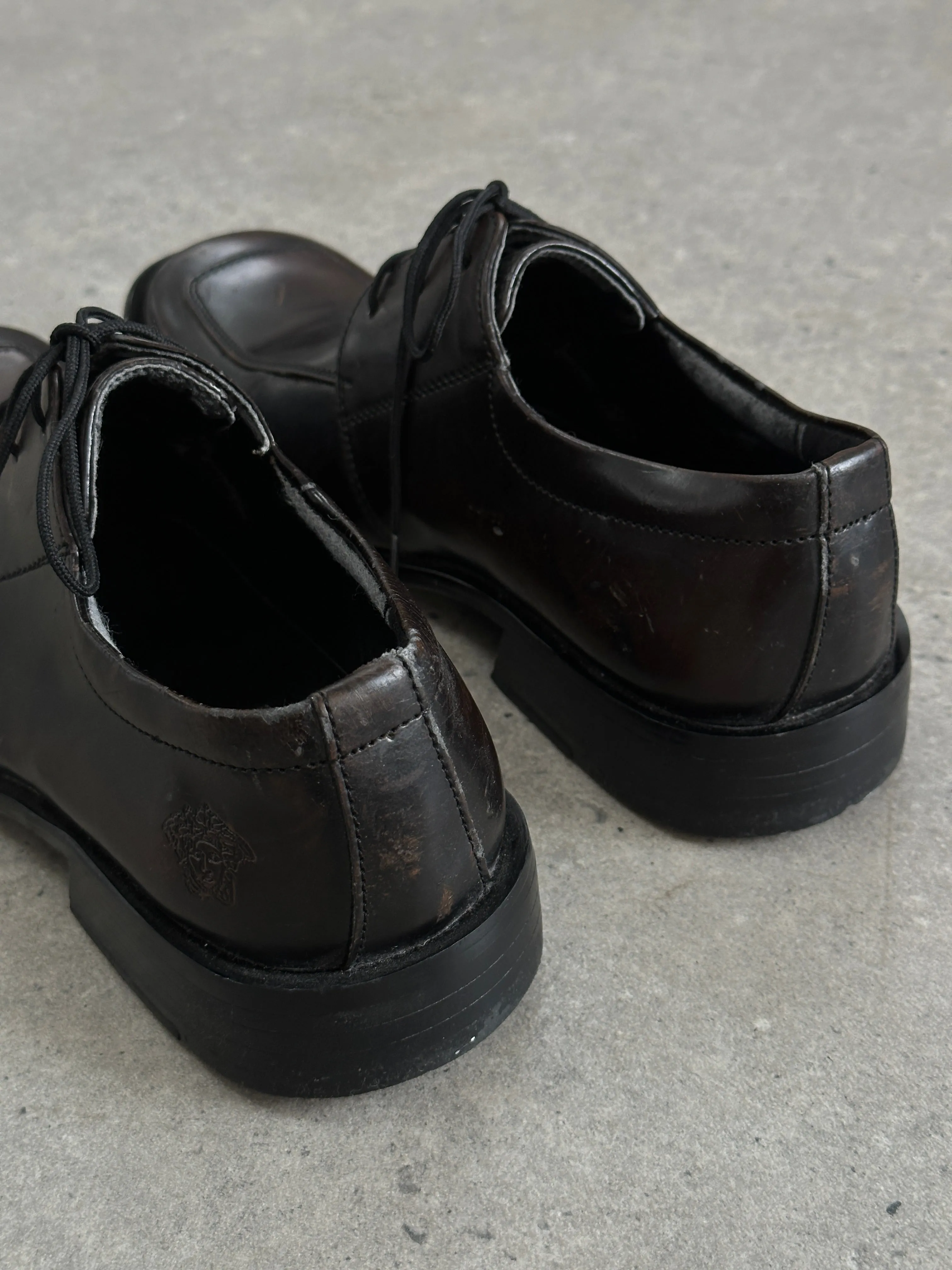 Versace Classic V2 Leather Square Toe Loafers - UK 7