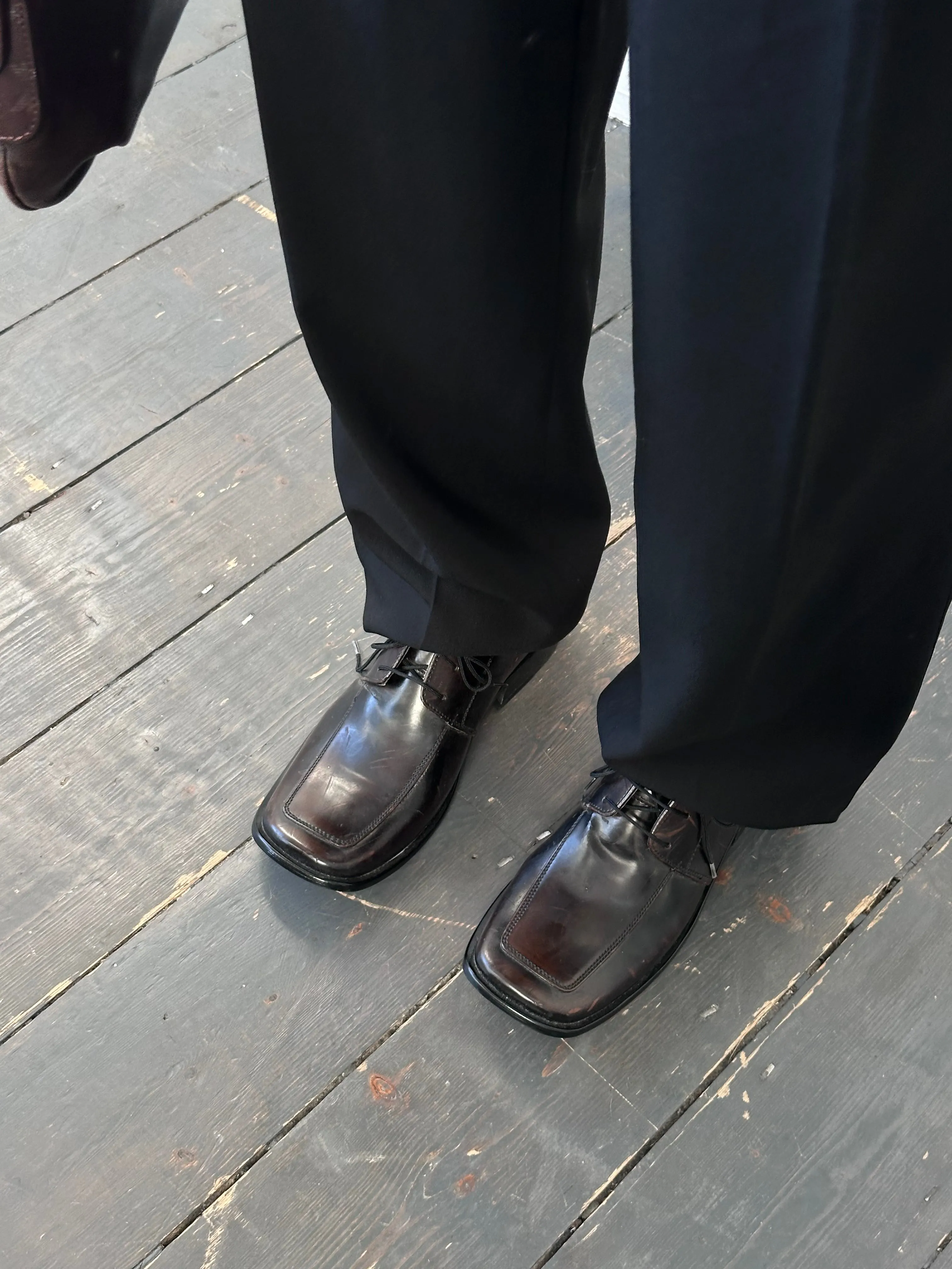 Versace Classic V2 Leather Square Toe Loafers - UK 7