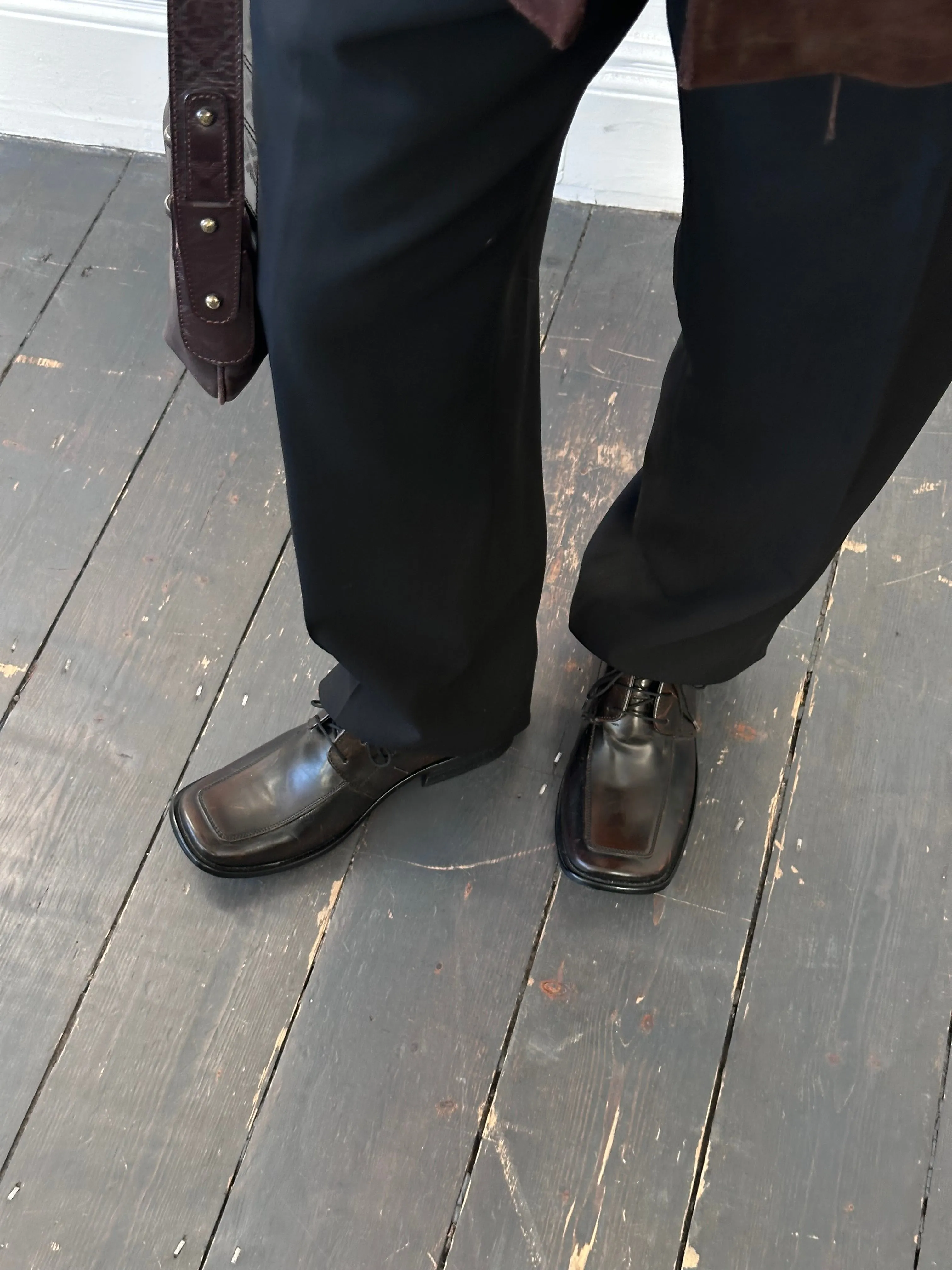 Versace Classic V2 Leather Square Toe Loafers - UK 7