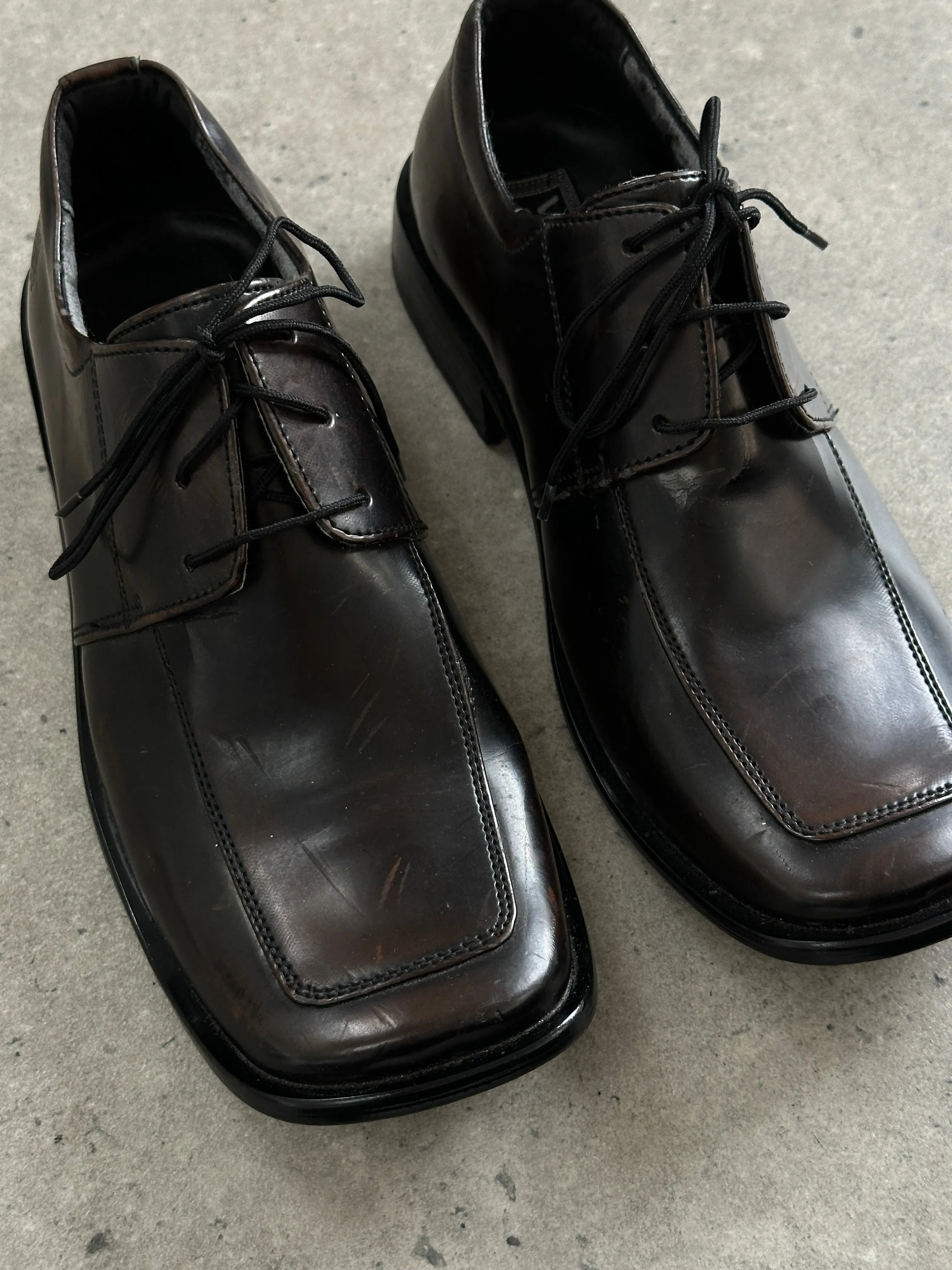 Versace Classic V2 Leather Square Toe Loafers - UK 7