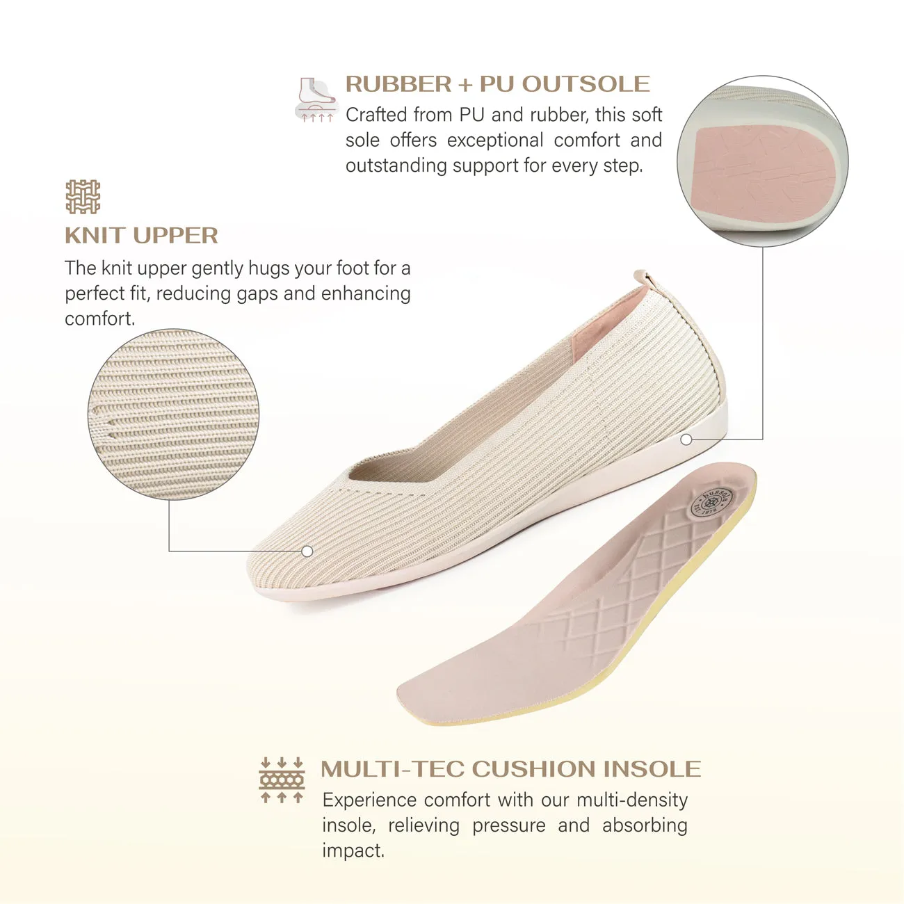 Vicenza Knit Ballet Flats (Angora)