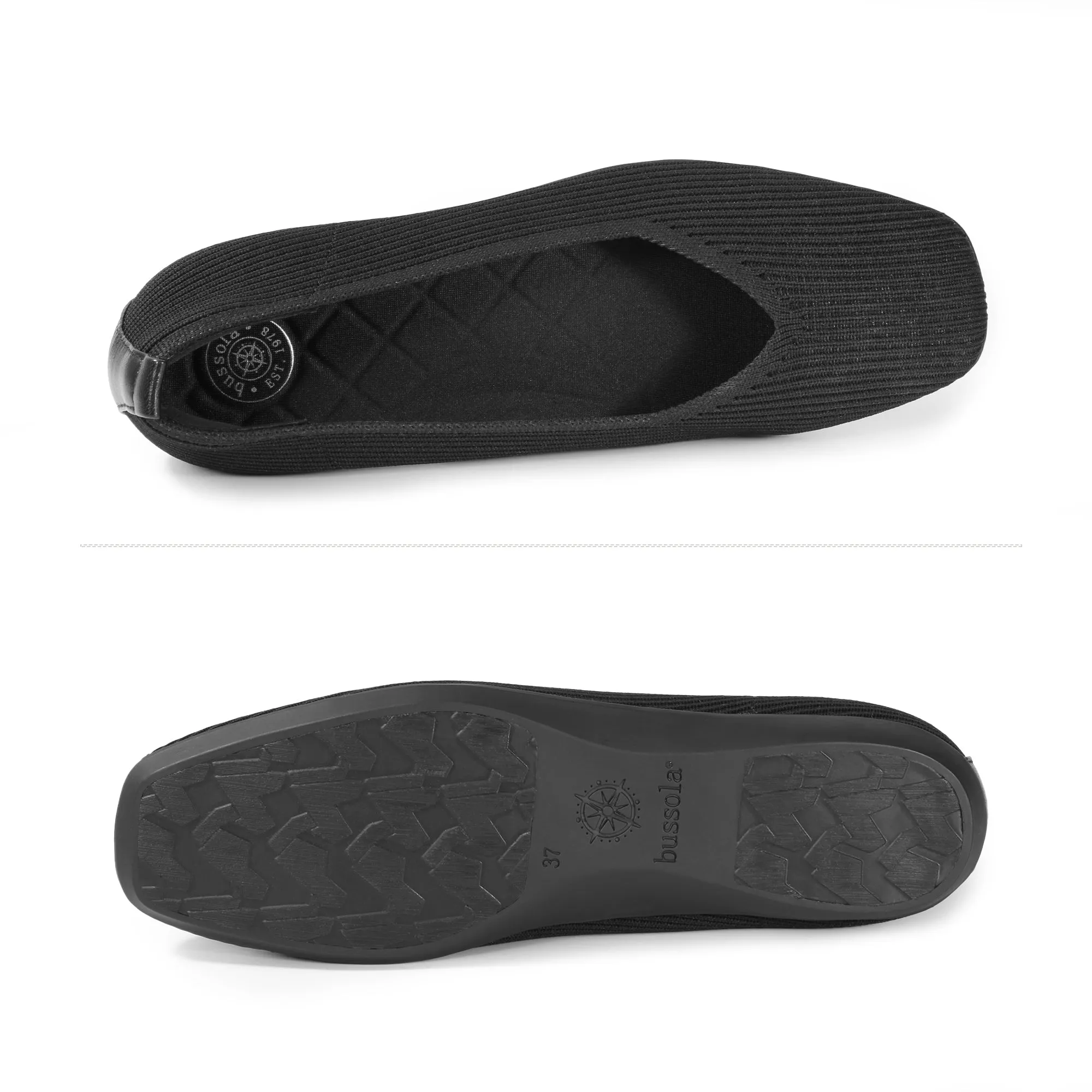 Vicenza Knit Ballet Flats (Nero)