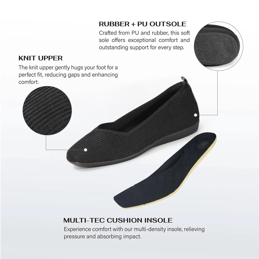 Vicenza Knit Ballet Flats (Nero)