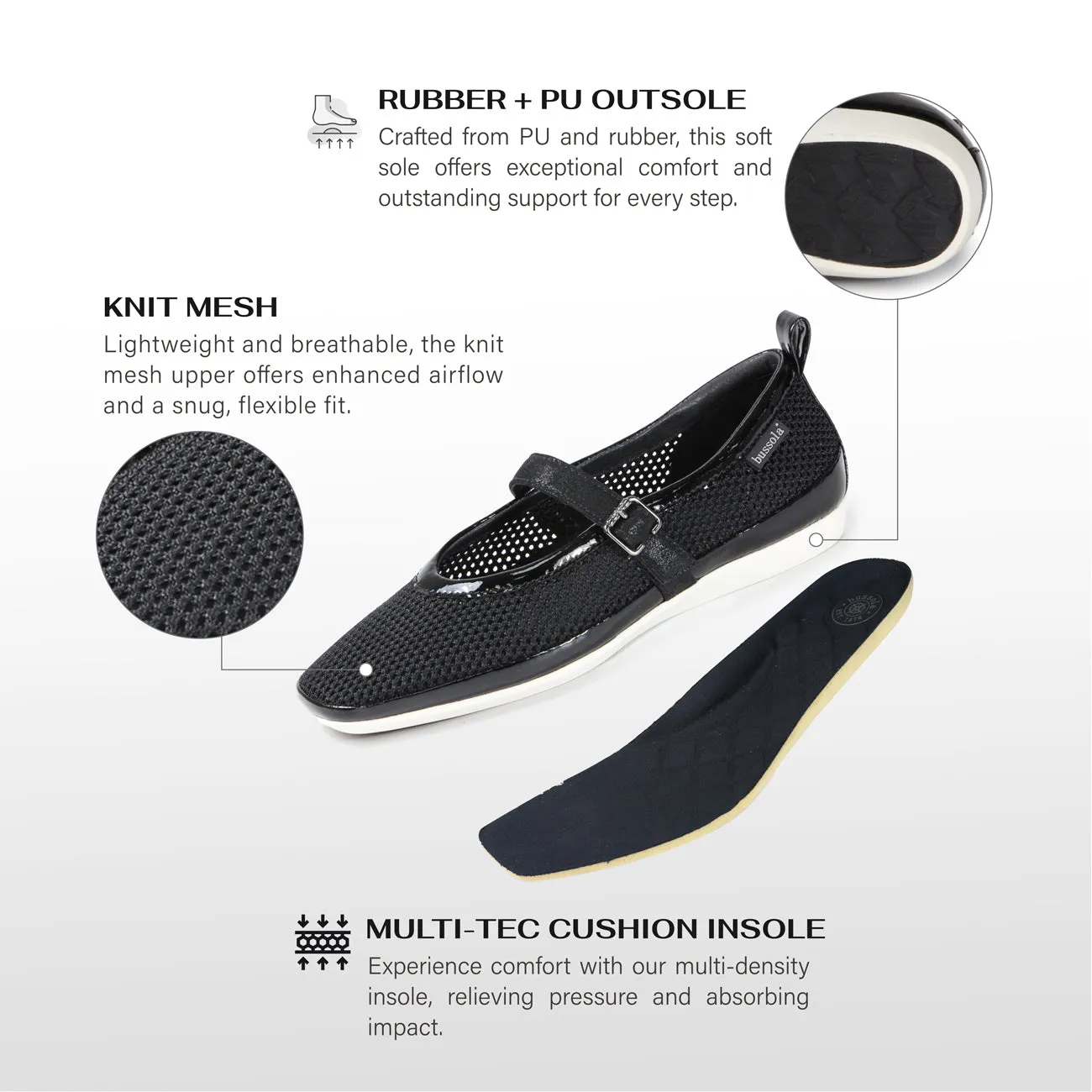 Vicenza Mesh Ballet Flats (Nero)