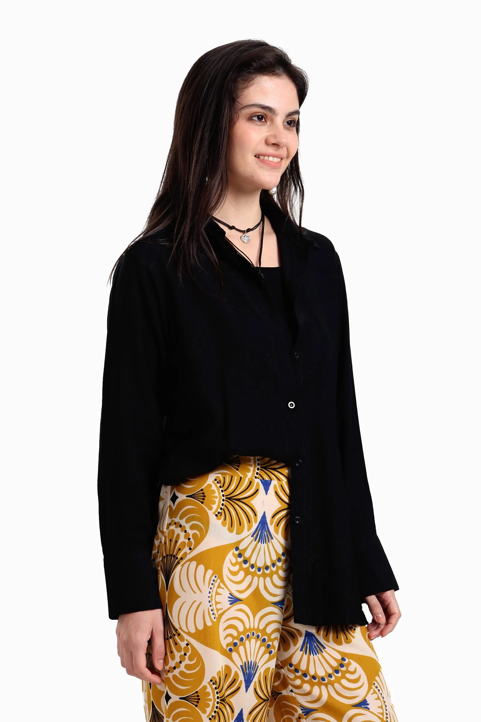Voile Button Closure Shirt