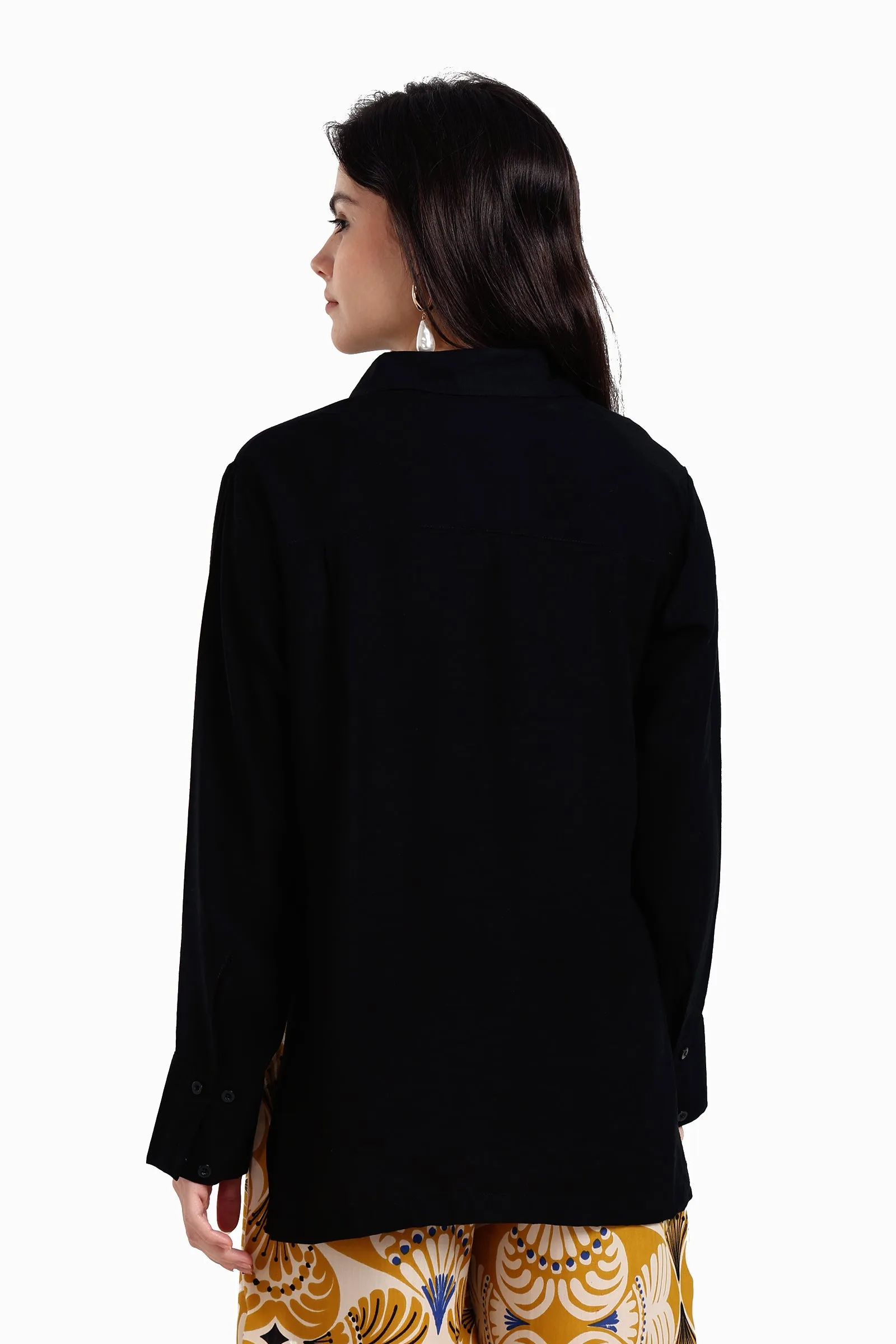 Voile Button Closure Shirt
