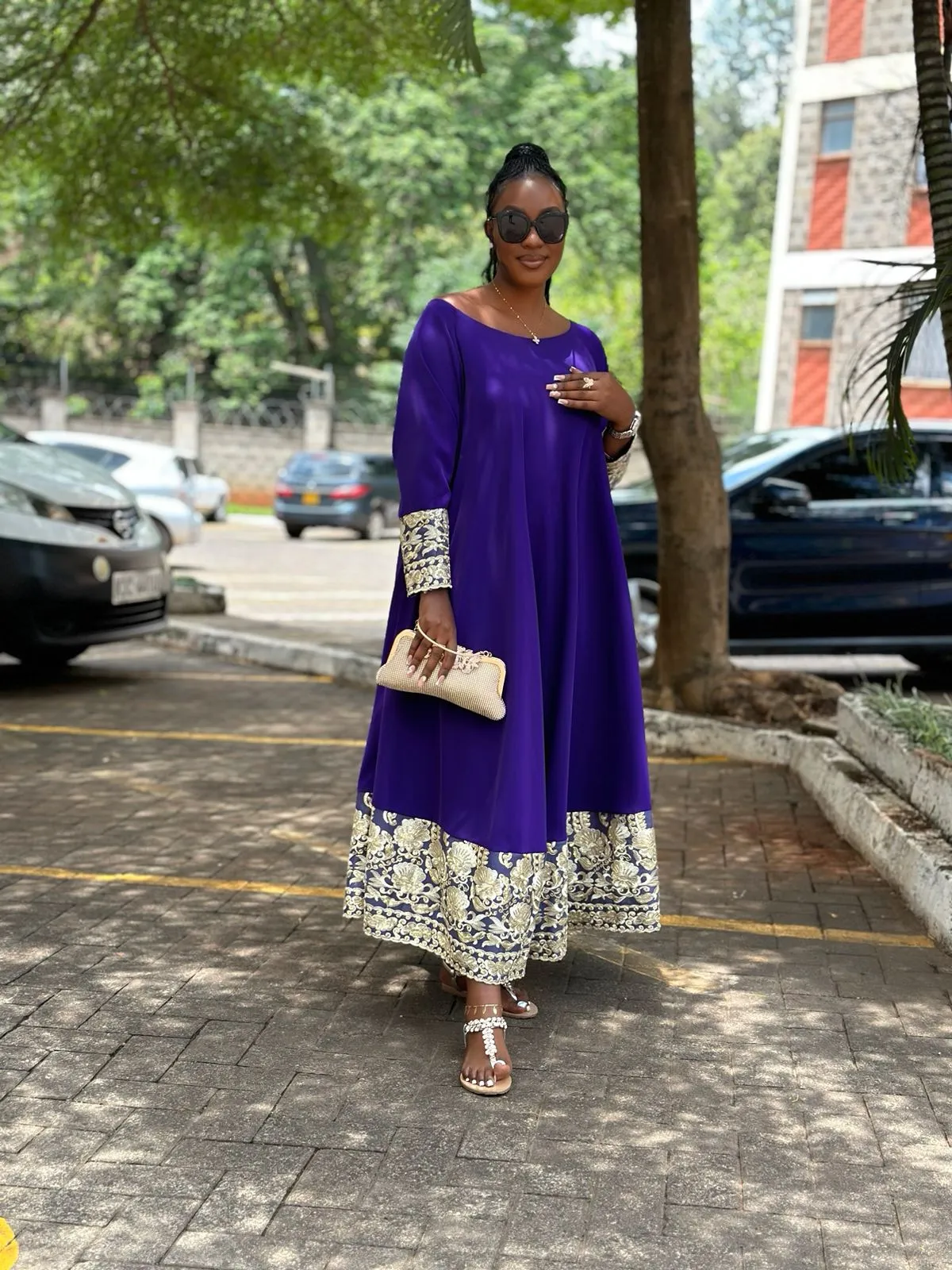 Waondo Arabic Dress Same Level- Royal Purple