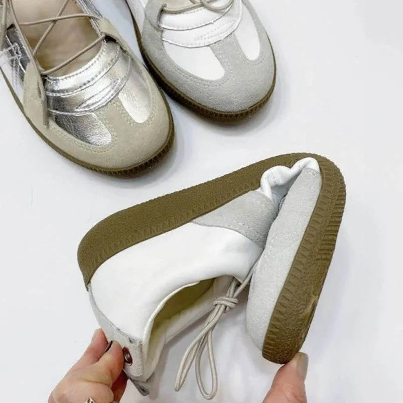 Women's Casual Shoes - Leather Sneakers - Breathable Soft Flats - CS2401