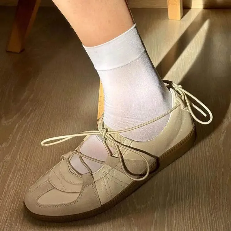 Women's Casual Shoes - Leather Sneakers - Breathable Soft Flats - CS2401