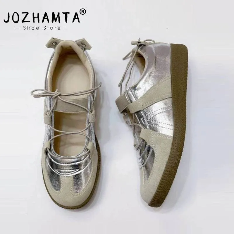 Women's Casual Shoes - Leather Sneakers - Breathable Soft Flats - CS2401