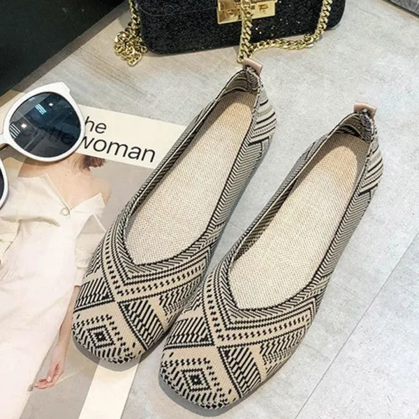 Women's Grey Boho Flat Slipon Shoes