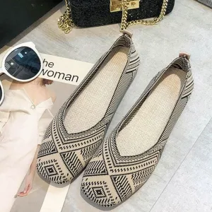 Women's Grey Boho Flat Slipon Shoes