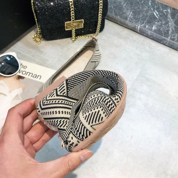 Women's Grey Boho Flat Slipon Shoes