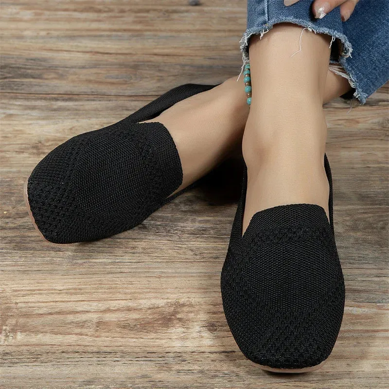 Women’s Slip-On Loafers | Breathable Knit Flats