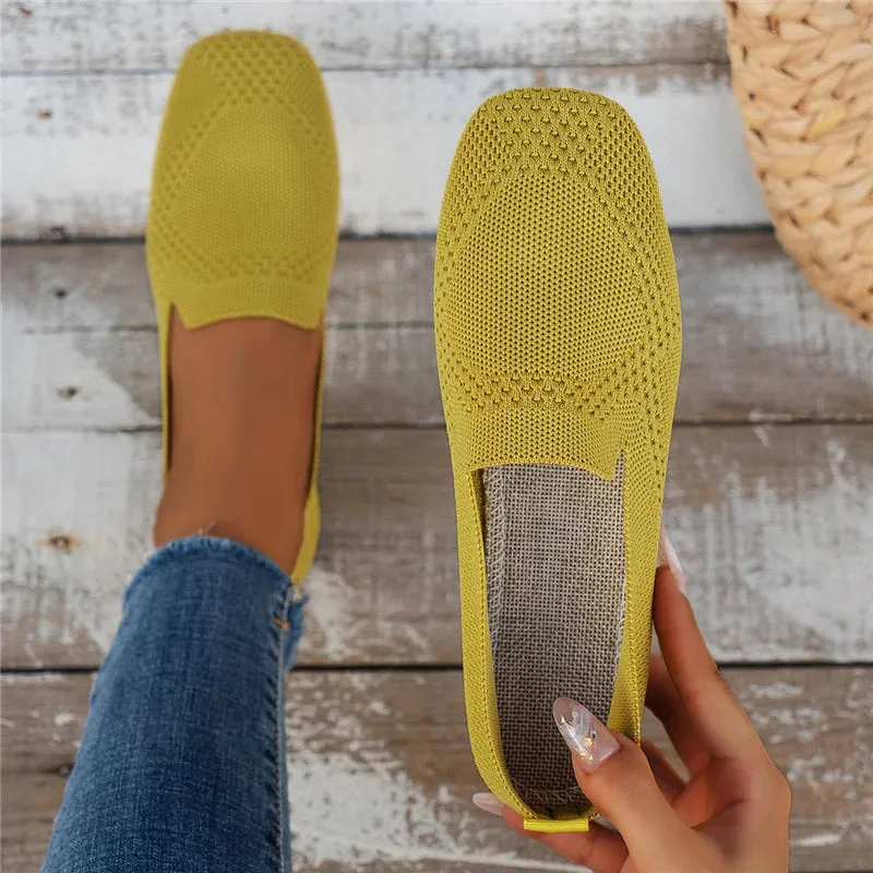 Women’s Slip-On Loafers | Breathable Knit Flats
