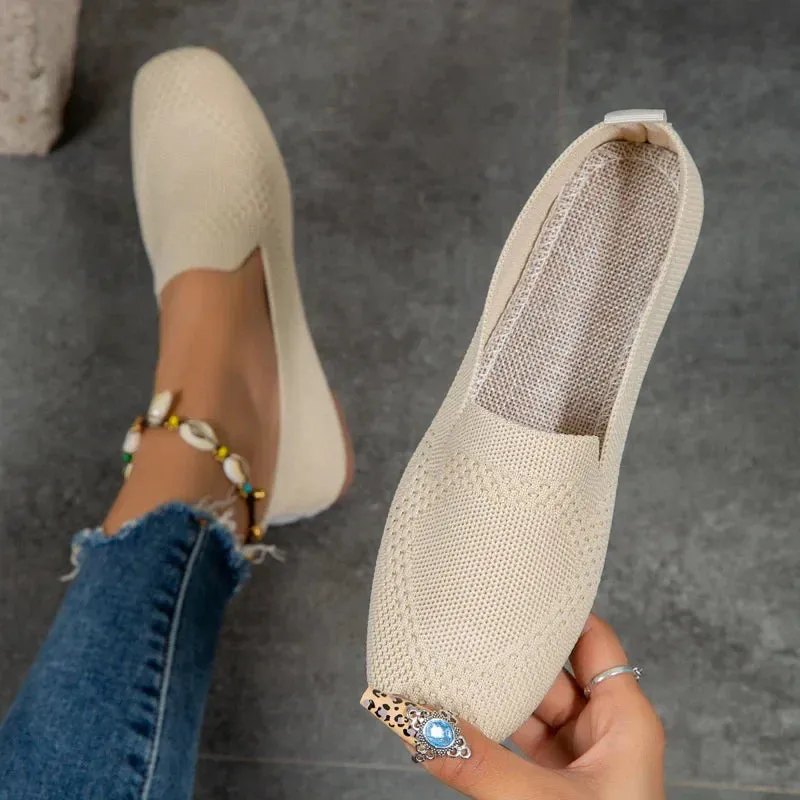 Women’s Slip-On Loafers | Breathable Knit Flats