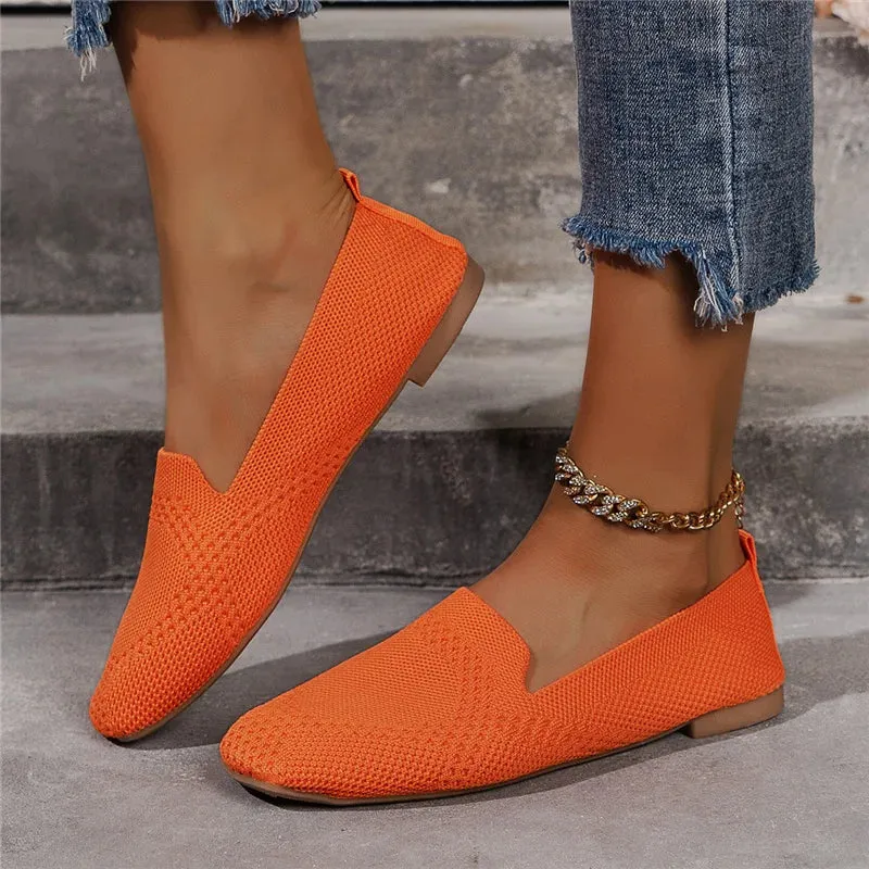 Women’s Slip-On Loafers | Breathable Knit Flats