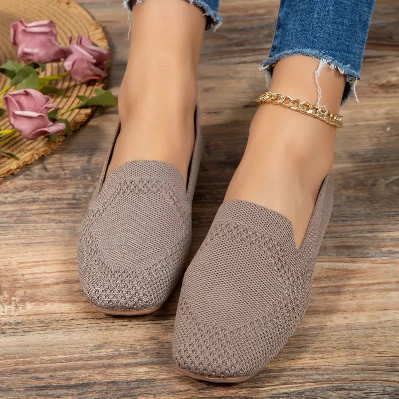 Women’s Slip-On Loafers | Breathable Knit Flats