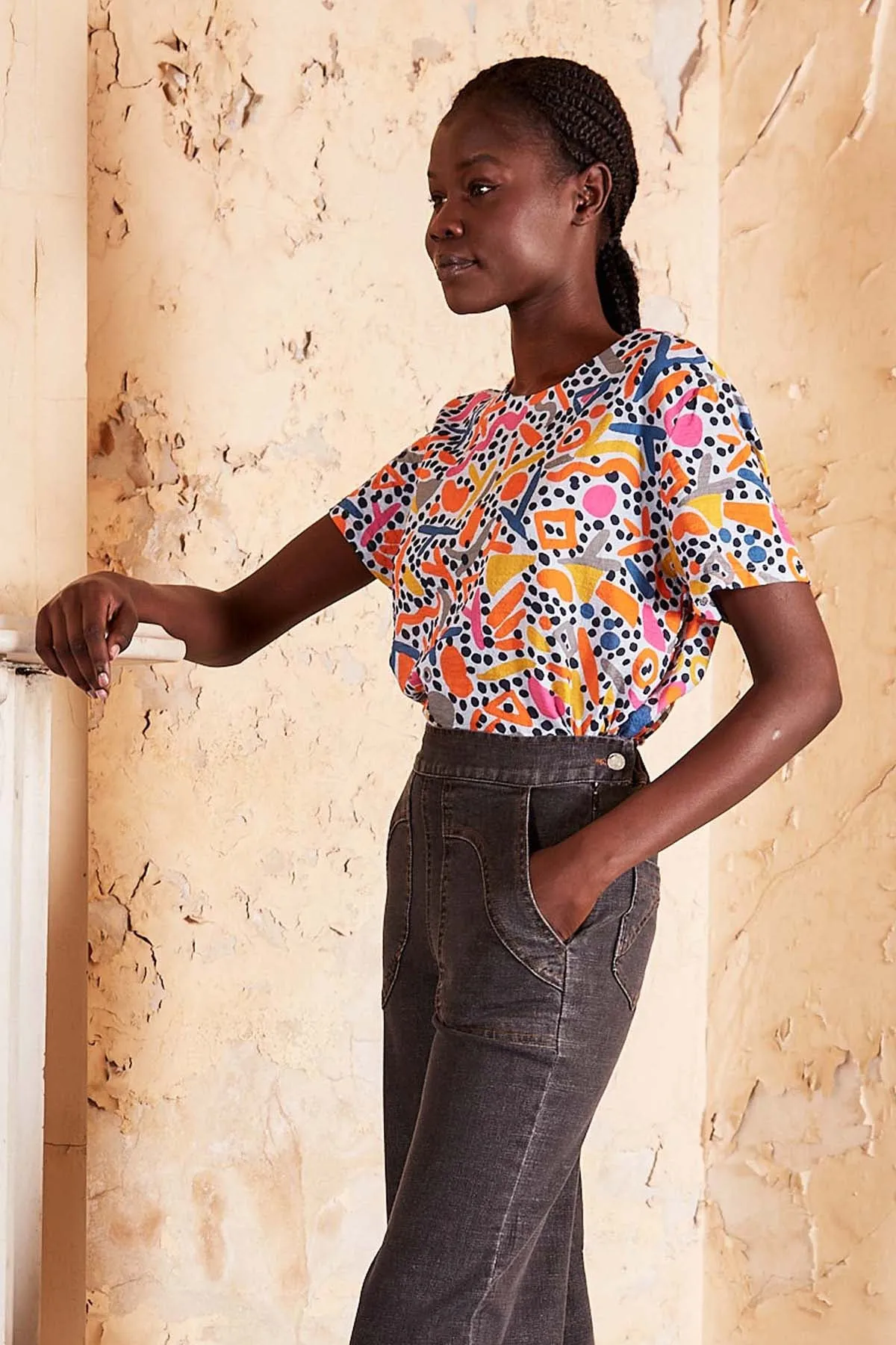 Wonderland Top Blue in Seersucker