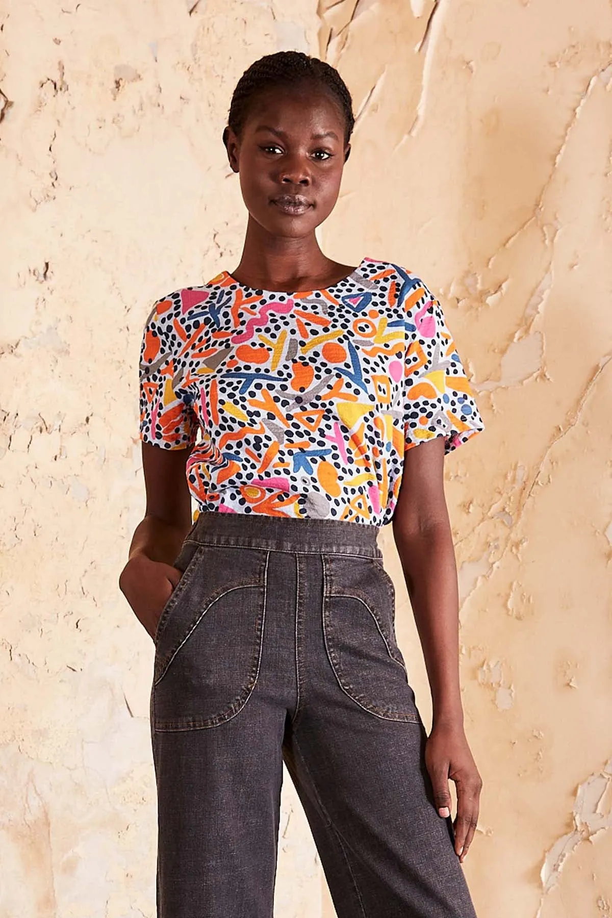 Wonderland Top Blue in Seersucker